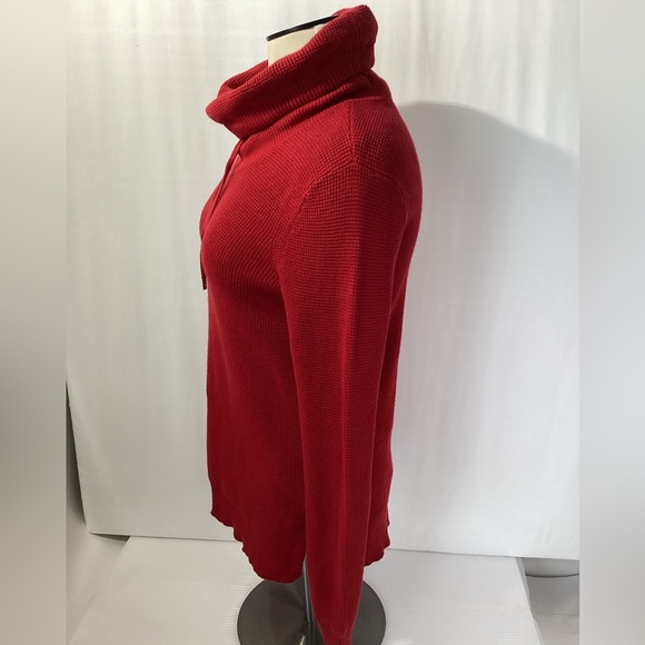 Lauren Ralph Lauren Sweater Size M Color Red 100% Cotton Knit Long Sleeves - Picture 4 of 12